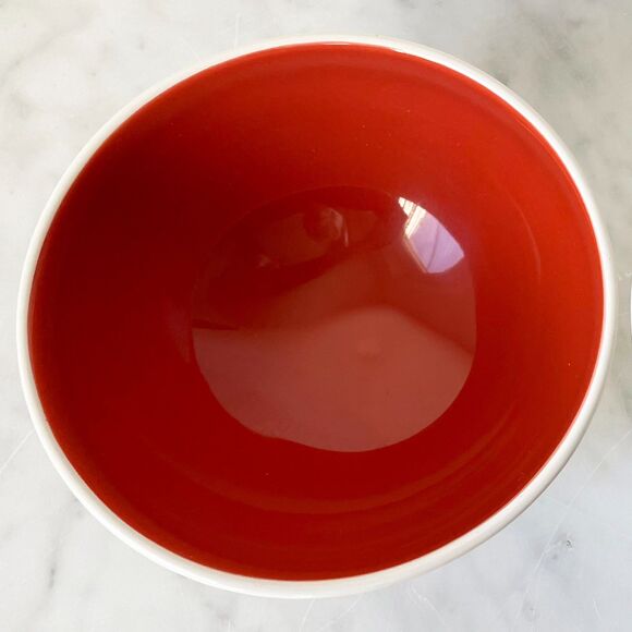 Rae Dunn Magenta BLISS Set of 2 Ivory/Red Interior Ice Cream/Cereal Bowls 5.5" - Picture 6 of 8